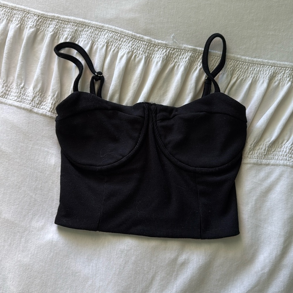 Black bustier crop top